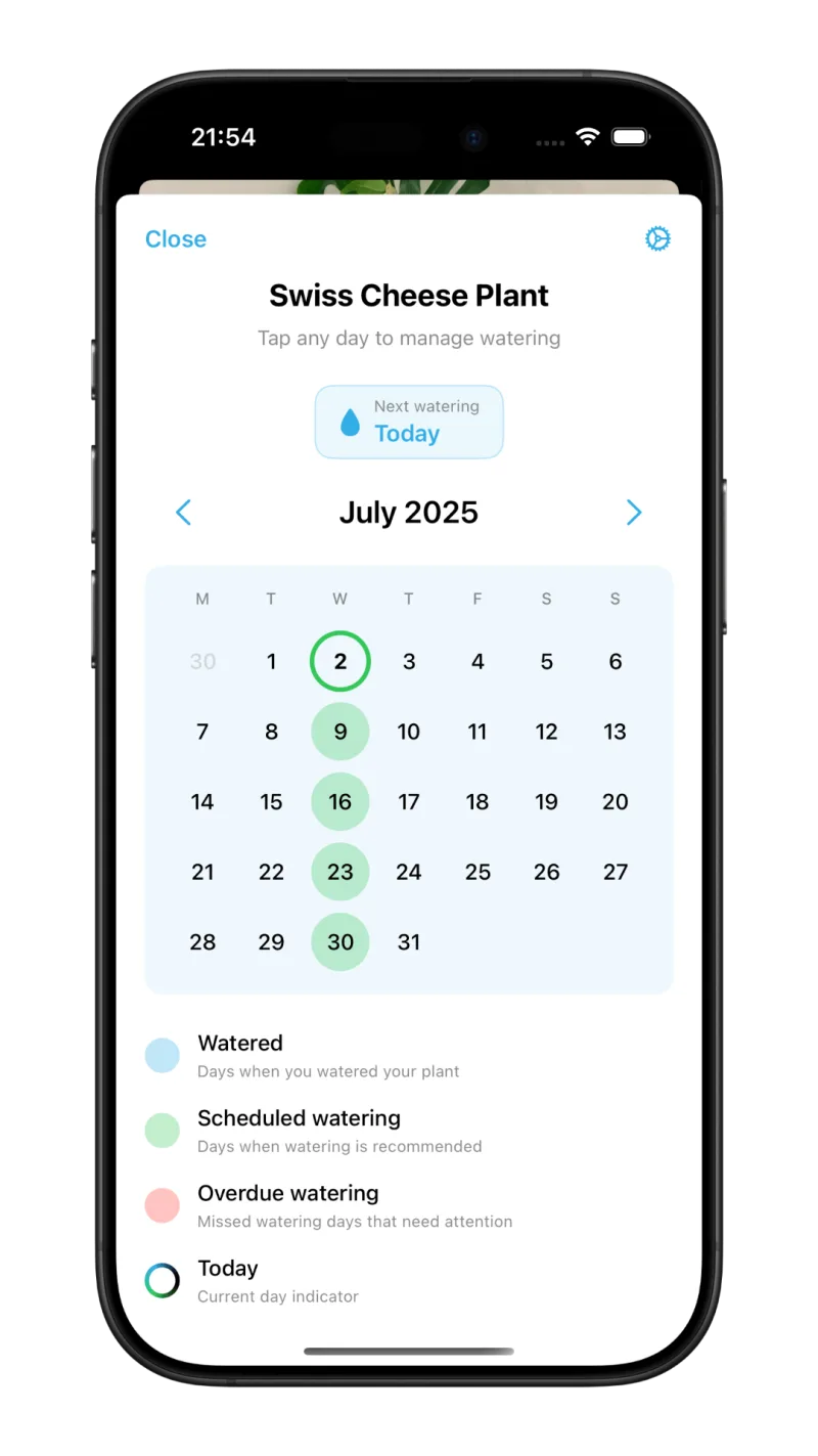 Greenie app: Smart Watering Schedule — Never miss a watering again