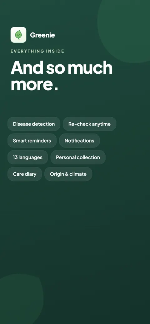 And much more: disease detection, reminders, personal collection and 16 languages